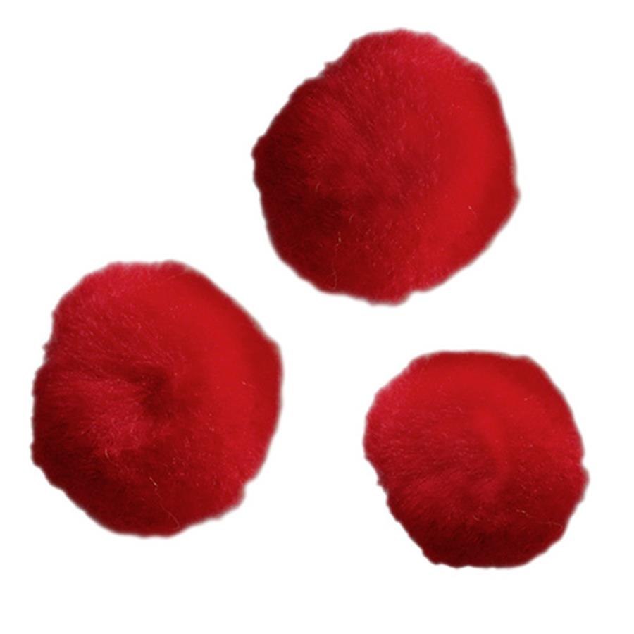 POMPOMS 25MM RED 30 PCS TITANUM CRAFT-FUN SERIES